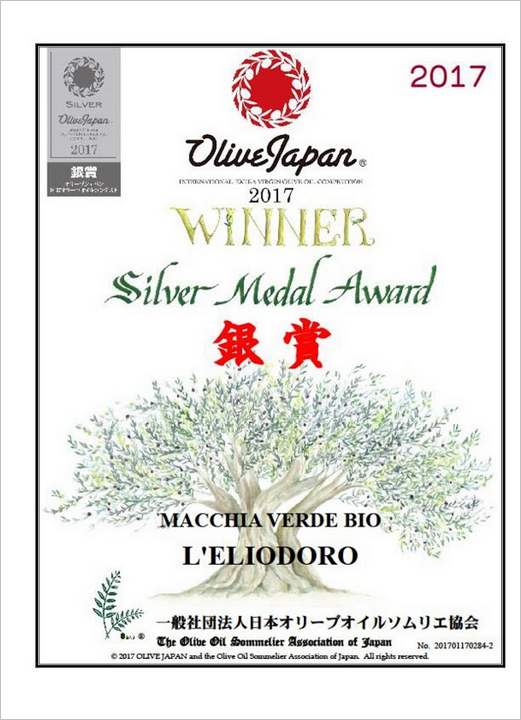 olio d'oliva premiato Japan Silber